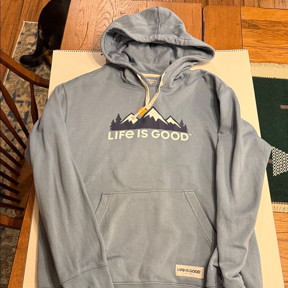 Life Is Good Men's Sky Blue Hoodie